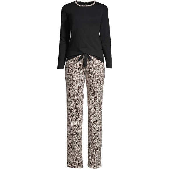 Women's Knit Pajama Set Long Sleeve T-Shirt and Pants, NWT - Picture 4 of 4